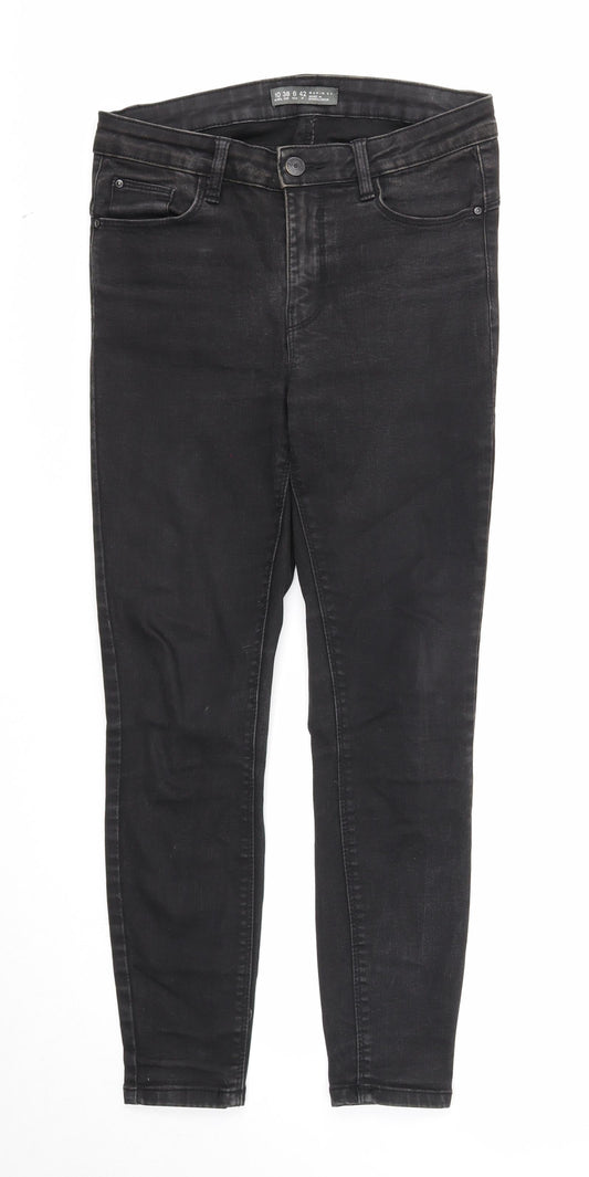 Denim & Co. Womens Black Cotton Skinny Jeans Size 10 Regular Zip