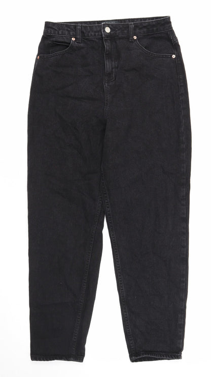 ASOS Womens Black Cotton Straight Jeans Size 30 in L30 in Regular Zip