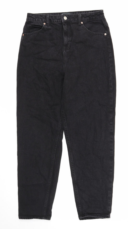 ASOS Womens Black Cotton Straight Jeans Size 30 in L30 in Regular Zip