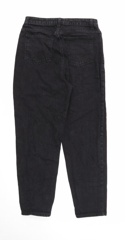 ASOS Womens Black Cotton Straight Jeans Size 30 in L30 in Regular Zip