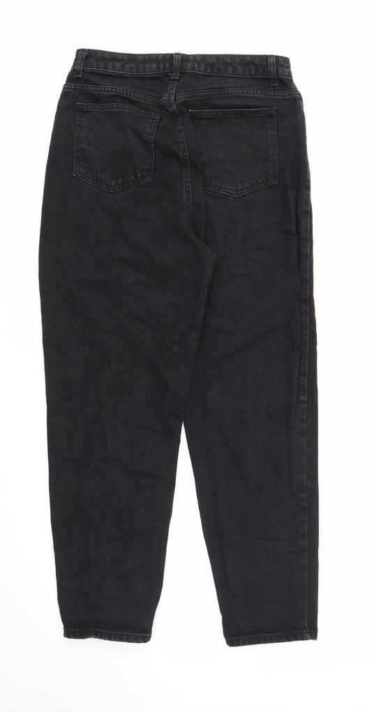ASOS Womens Black Cotton Straight Jeans Size 30 in L30 in Regular Zip