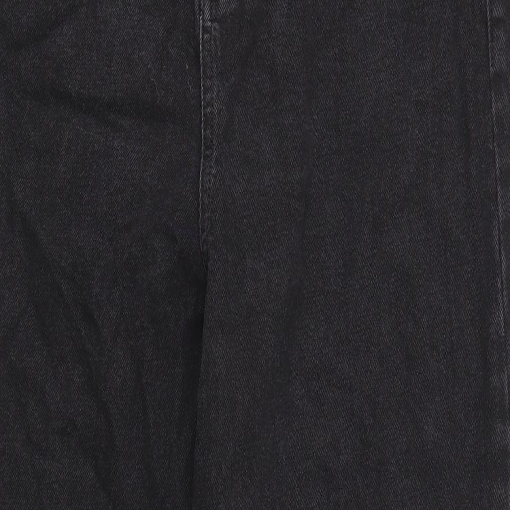 ASOS Womens Black Cotton Straight Jeans Size 30 in L30 in Regular Zip