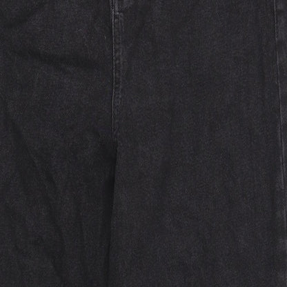 ASOS Womens Black Cotton Straight Jeans Size 30 in L30 in Regular Zip