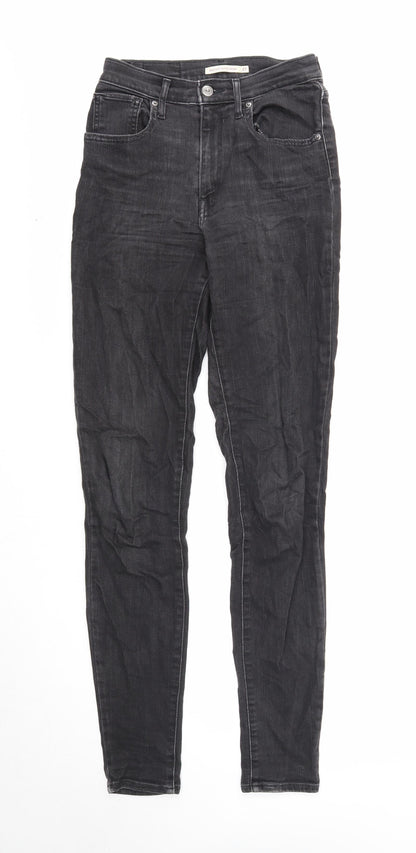 Womens UK Size 27 in Preworn Regular Fit Skinny Black Jeans
