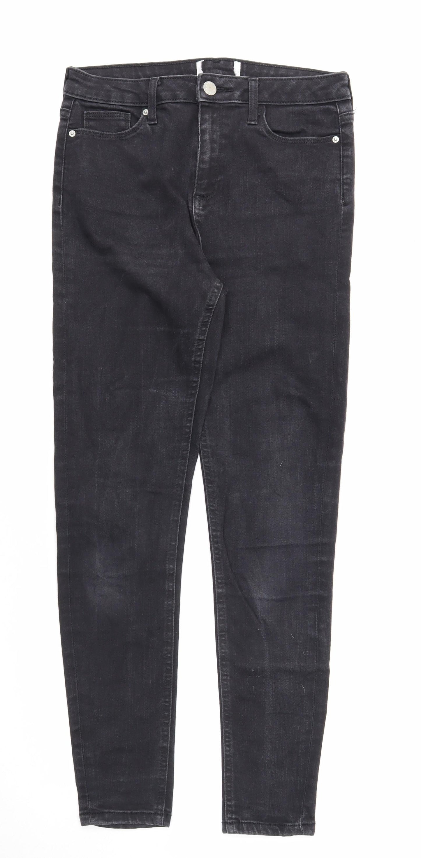 New Look Womens Black Cotton Skinny Jeans Size 10 Regular Zip