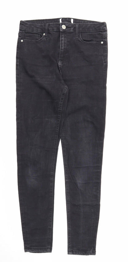 New Look Womens Black Cotton Skinny Jeans Size 10 Regular Zip