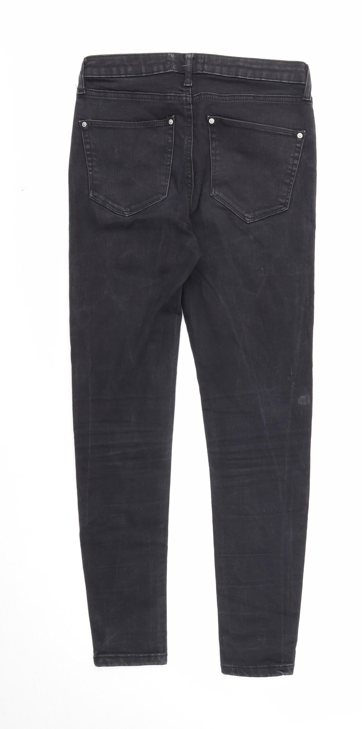 New Look Womens Black Cotton Skinny Jeans Size 10 Regular Zip