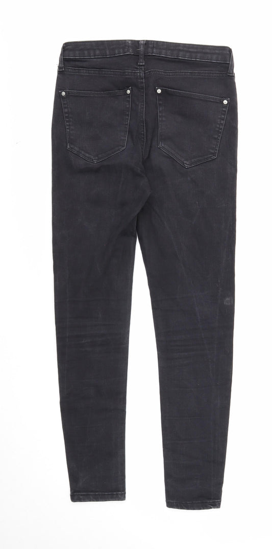 New Look Womens Black Cotton Skinny Jeans Size 10 Regular Zip