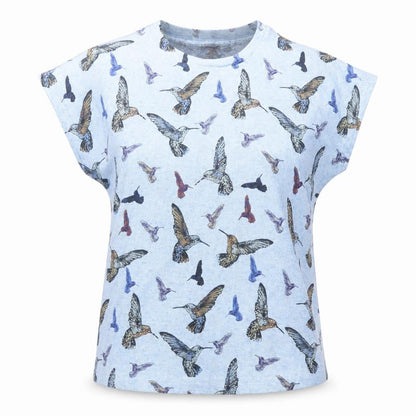 Womens UK Size S QED London Blue Basic T-Shirt