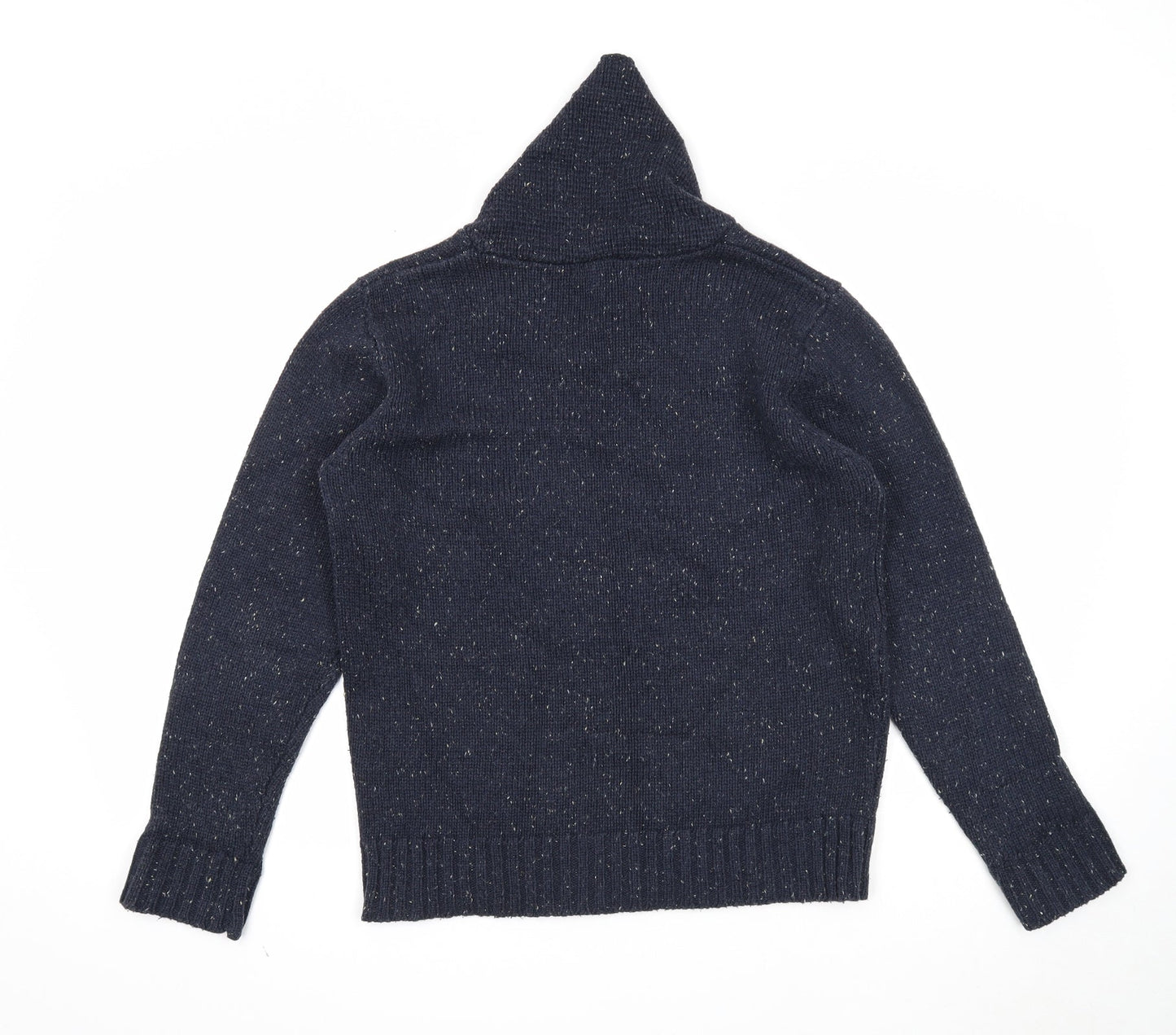 George Mens Blue V-Neck Acrylic Pullover Jumper Size S Long Sleeve