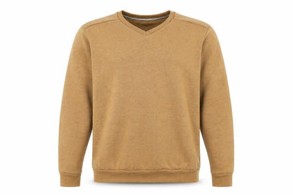 Decathlon Mens Yellow V-Neck Nylon Pullover Jumper Size XL Long Sleeve