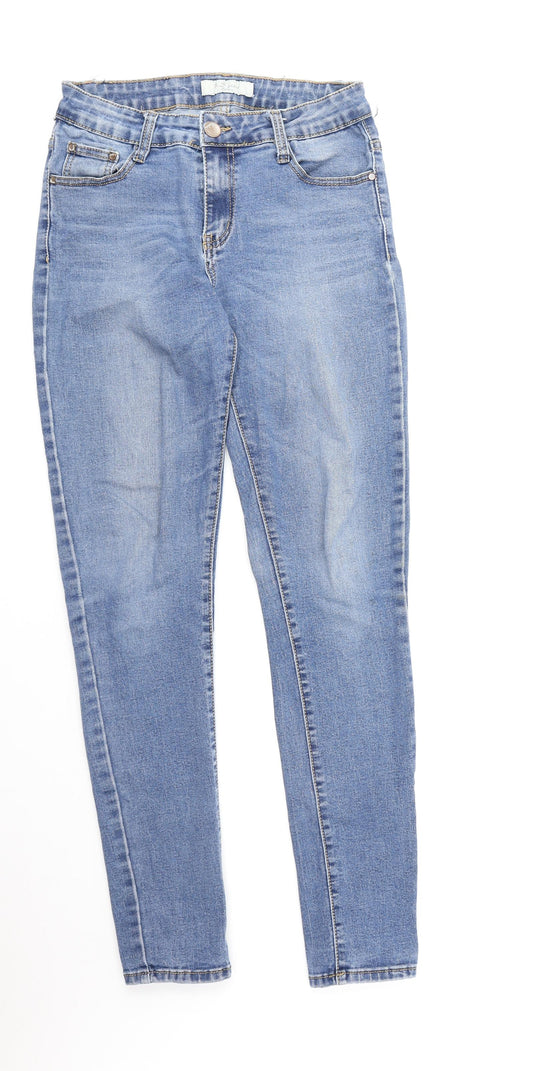 B . S .Jeans Womens Blue Cotton Skinny Jeans Size 38 in Regular Zip