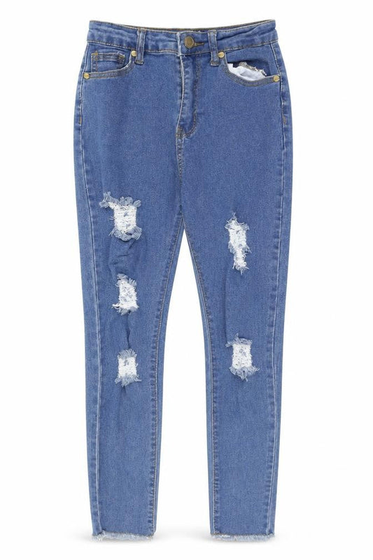 Womens UK Size 6 Boohoo Regular Fit Skinny Blue Jeans