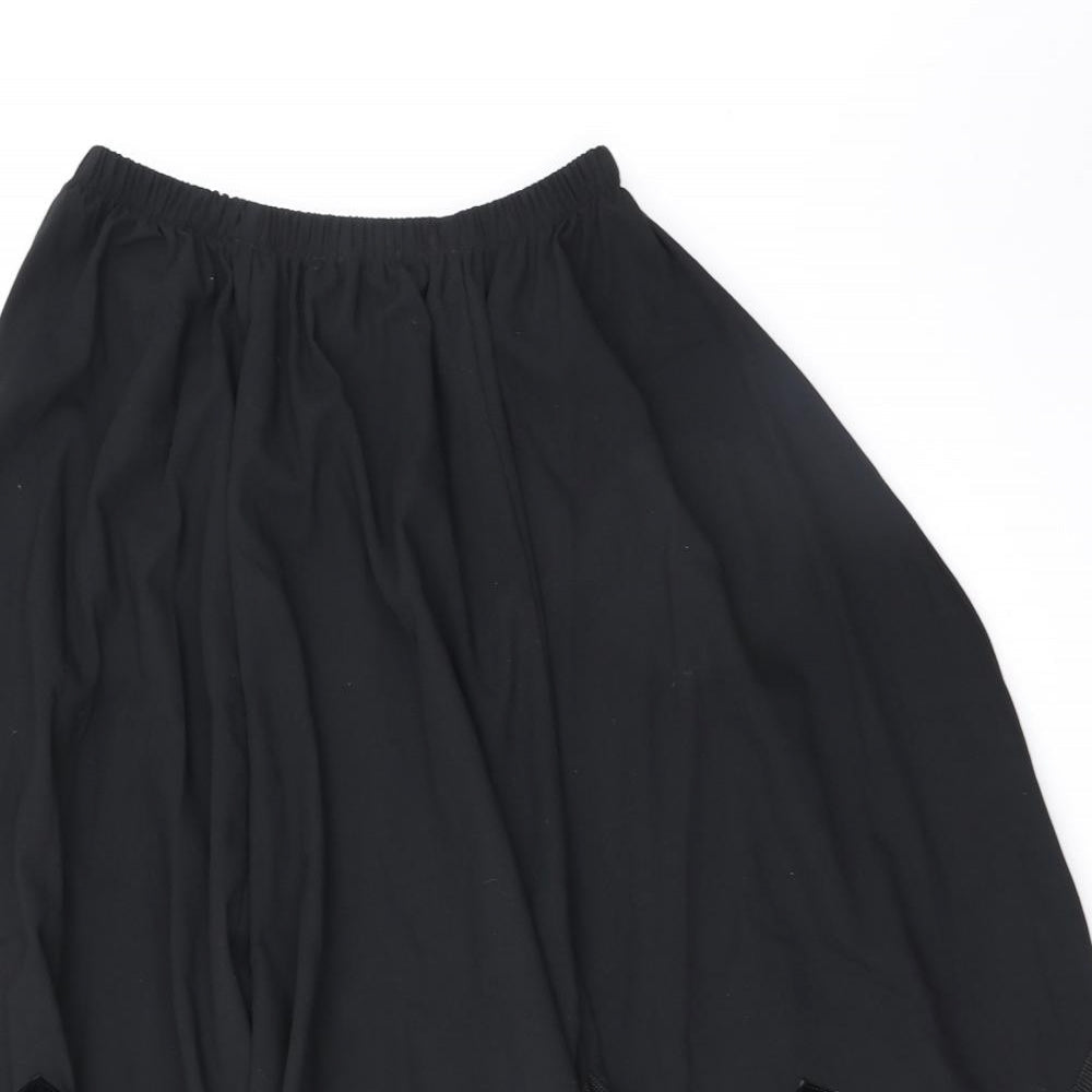 Sliver Dollar Womens Black Geometric Polyester Swing Skirt Size L