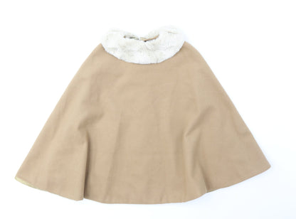 Marta paula Womens Beige Jacket Poncho Size 8 Button