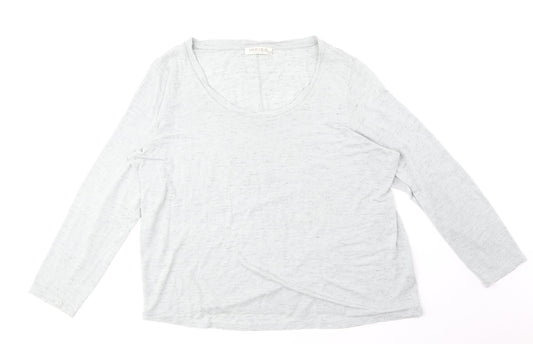 Indigo Womens Green Viscose Basic T-Shirt Size 14 Round Neck