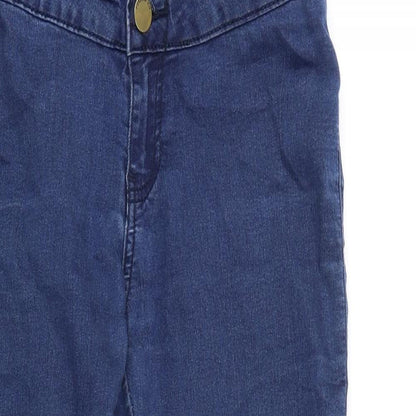 Preworn Womens Blue Cotton Skinny Jeans Size 8 L28 in Regular Zip