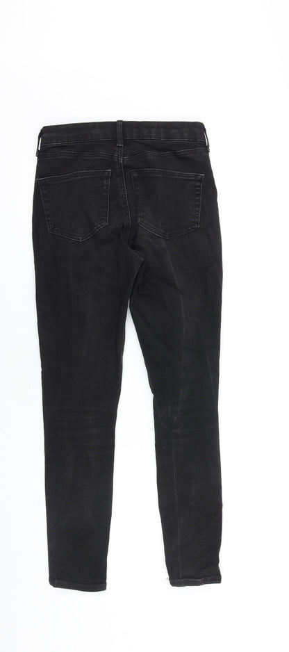 Topshop Womens Black Cotton Skinny Jeans Size 26 in L30 in Regular Zip