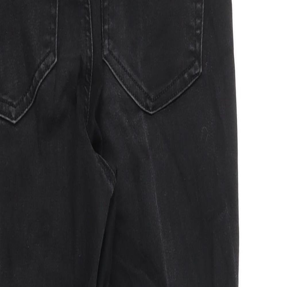 Topshop Womens Black Cotton Skinny Jeans Size 26 in L30 in Regular Zip