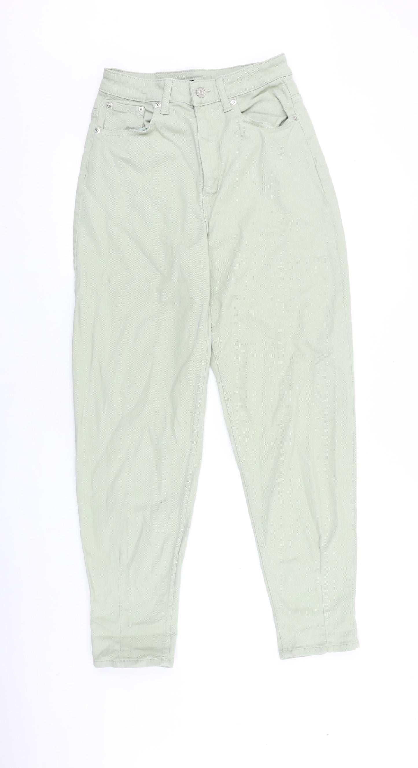 Womens UK Size 10 H&M Regular Fit Straight Green Jeans