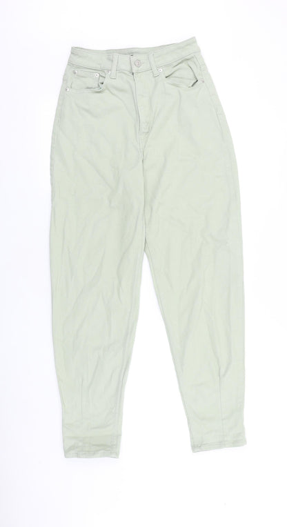 Womens UK Size 10 H&M Regular Fit Straight Green Jeans