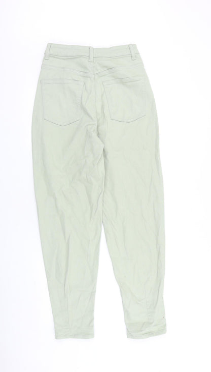 Womens UK Size 10 H&M Regular Fit Straight Green Jeans