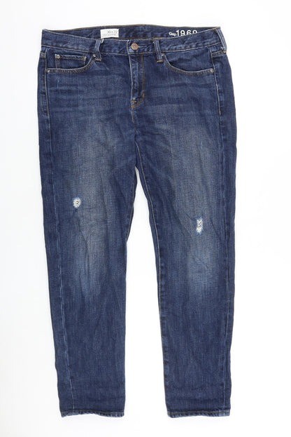 Gap Mens Blue Cotton Straight Jeans Size 30 in L32 in Regular Zip