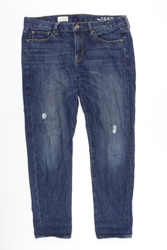 Gap Mens Blue Cotton Straight Jeans Size 30 in L32 in Regular Zip