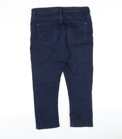 Womens UK Size 12 Preworn Slim Fit Straight Blue Jeans