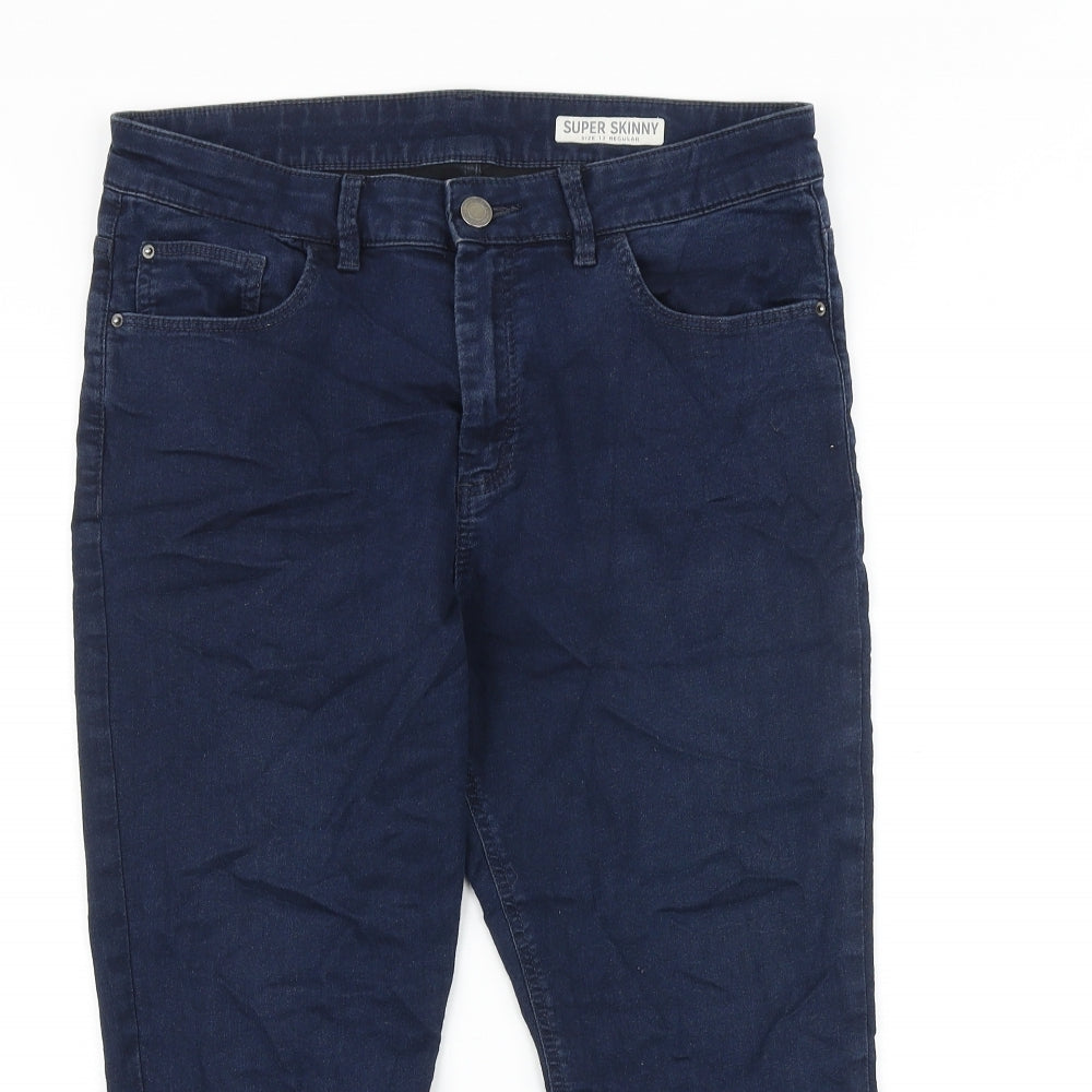 Womens UK Size 12 Preworn Slim Fit Straight Blue Jeans