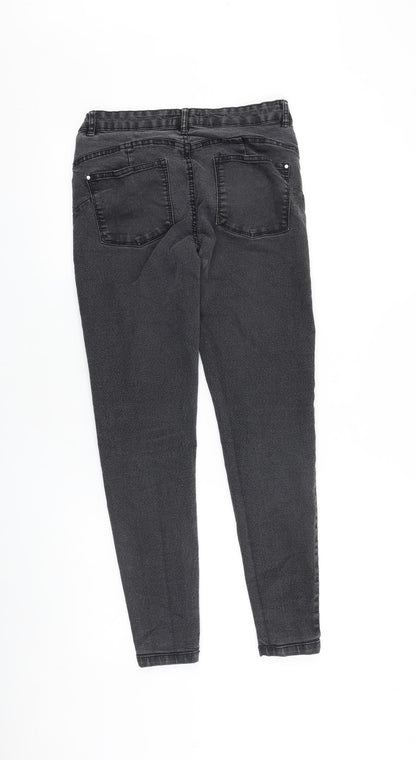Select Womens Black Cotton Skinny Jeans Size 10 L26 in Slim Zip