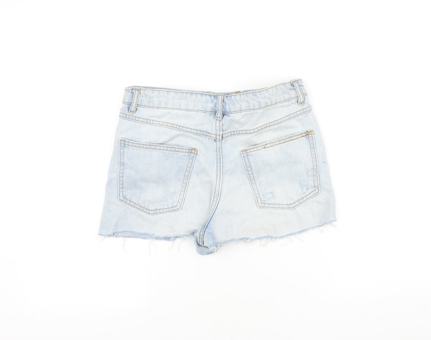 FOREVER 21 Womens Blue 100% Cotton Cut-Off Shorts Size 27 in Regular Zip - Distressed