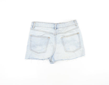 FOREVER 21 Womens Blue 100% Cotton Cut-Off Shorts Size 27 in Regular Zip - Distressed