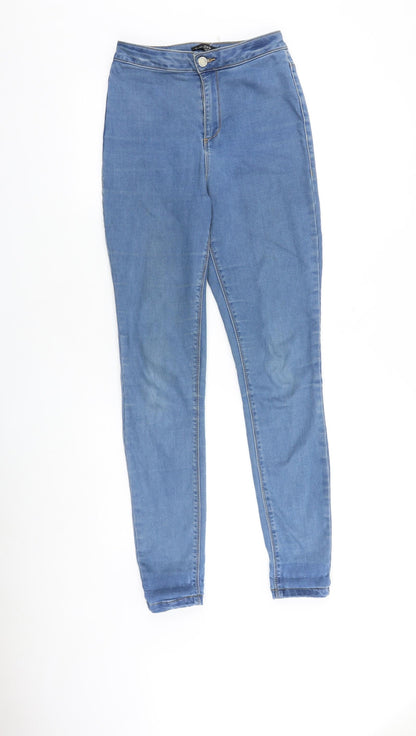 Missguided Womens Blue Cotton Skinny Jeans Size 10 L30 in Regular Zip
