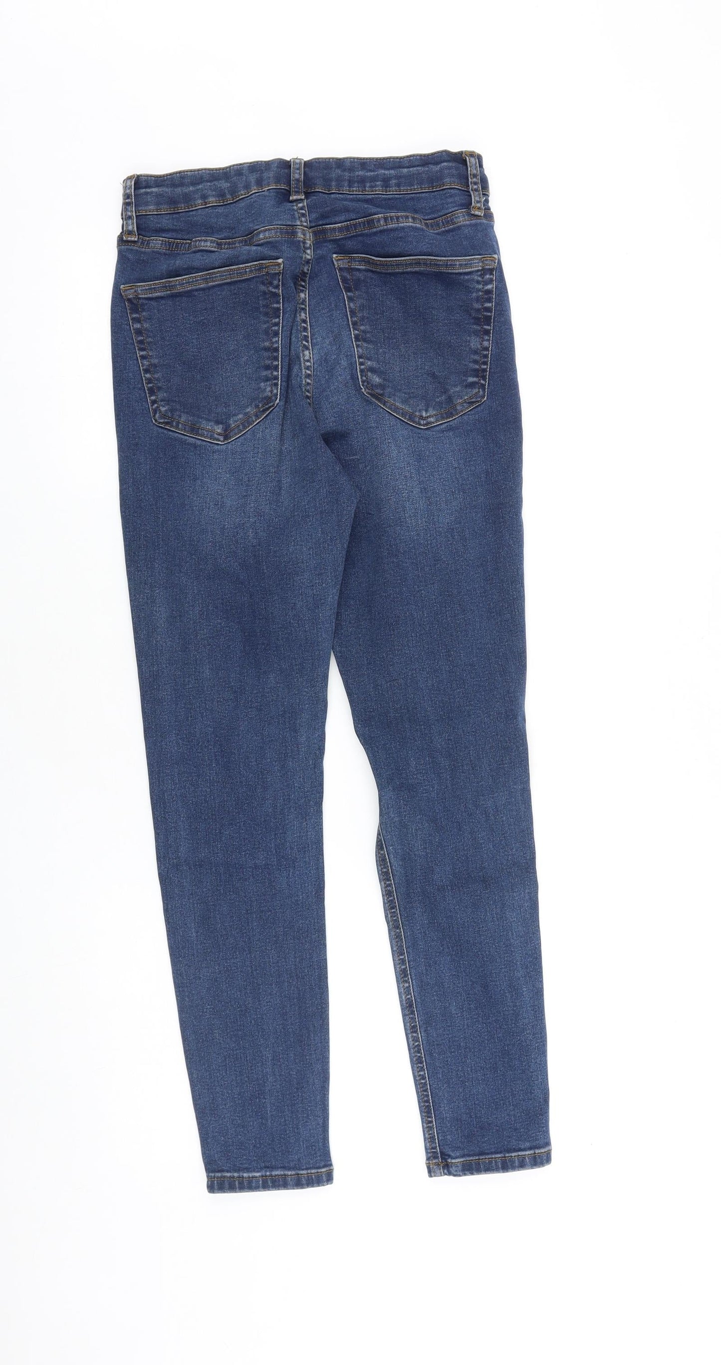 Topshop Womens Blue Cotton Skinny Jeans Size 28 in L30 in Slim Zip