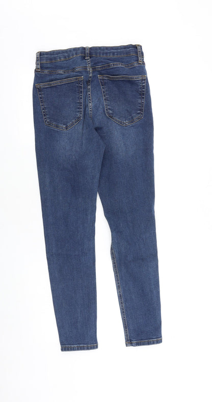 Topshop Womens Blue Cotton Skinny Jeans Size 28 in L30 in Slim Zip