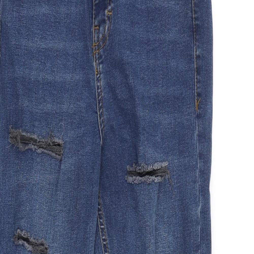 Topshop Womens Blue Cotton Skinny Jeans Size 28 in L30 in Slim Zip