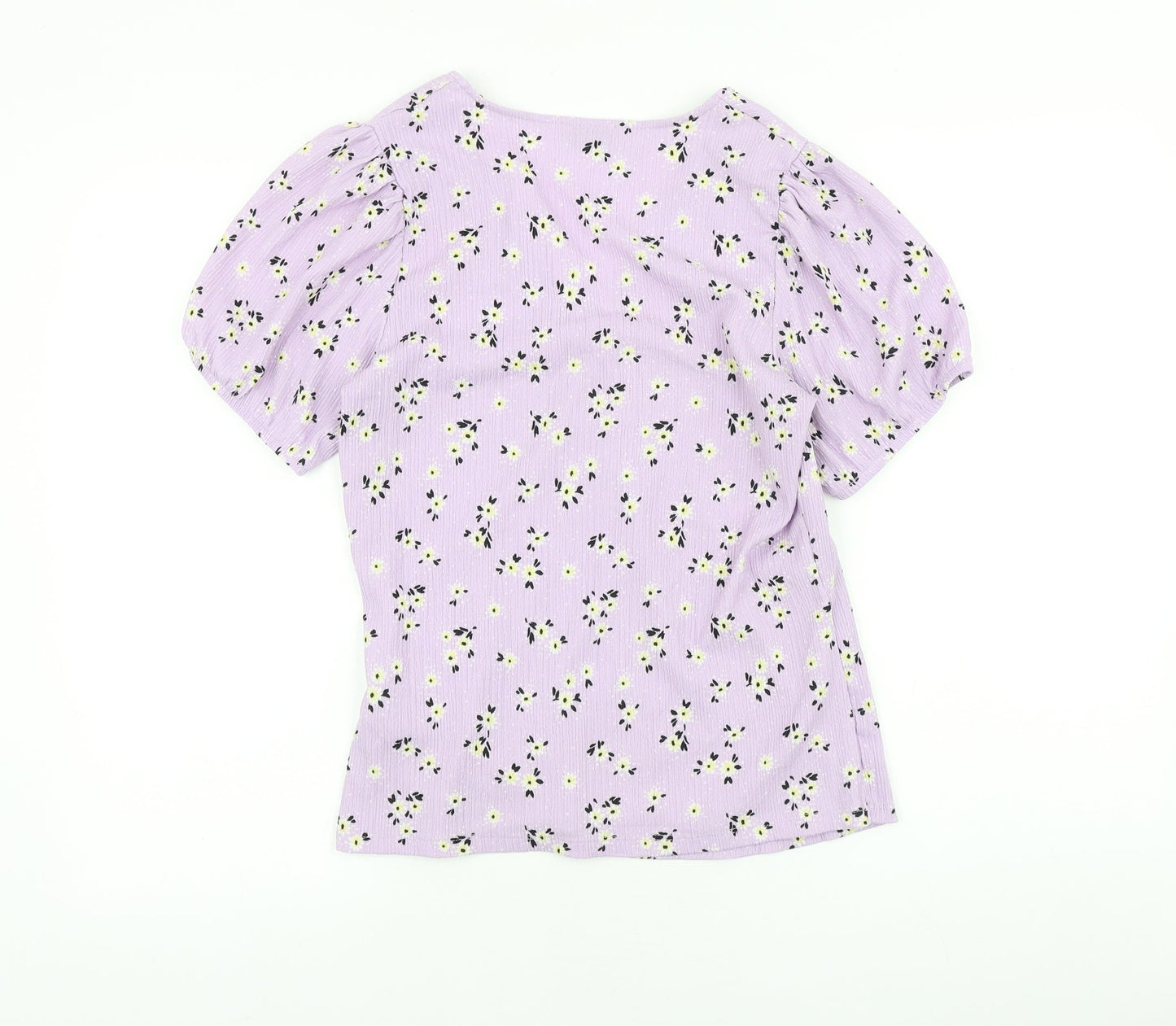 Womens UK Size 12 Papaya Purple Wrap T-Shirt