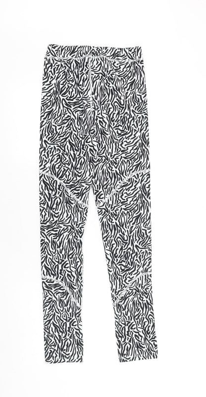 Zara Womens Black Animal Print Polyester Jogger Leggings Size S L27 in