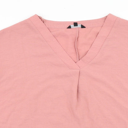 Womens UK Size 14 Peacocks Pink Basic Blouse