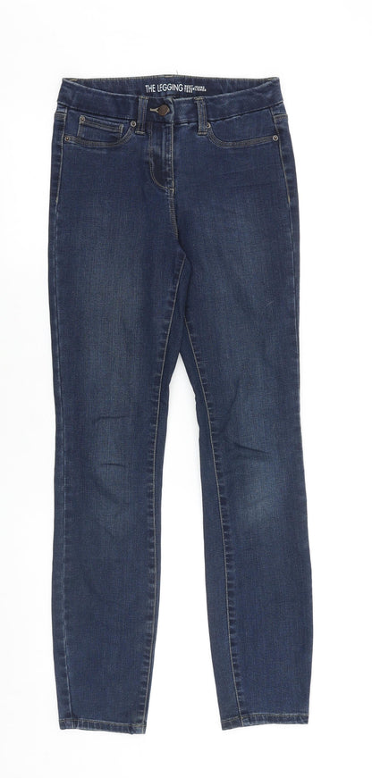 NEXT Womens Blue Cotton Blend Skinny Jeans Size 6 L29 in Slim Zip