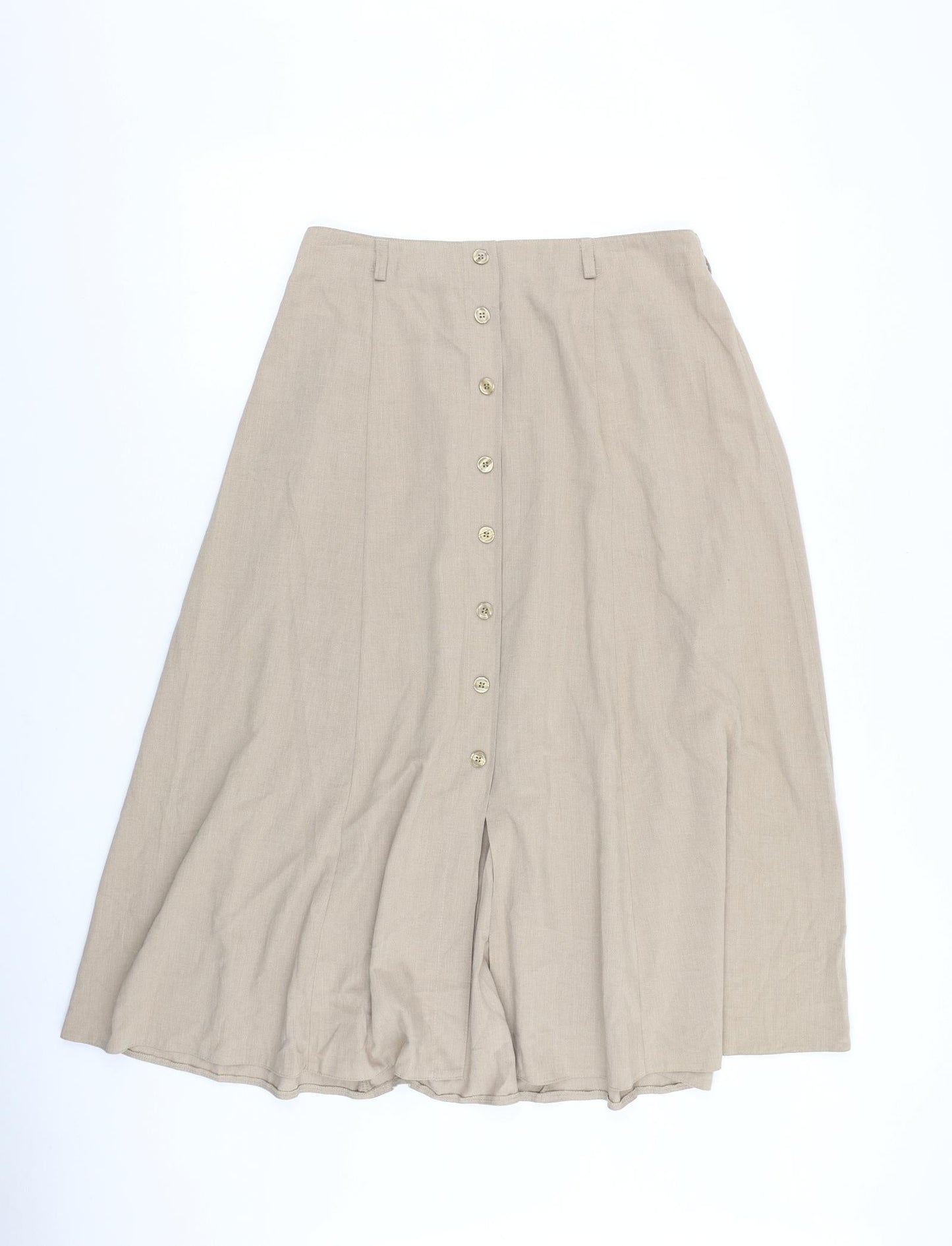 Berkertex Womens Beige Polyester Swing Skirt Size 30 in Button