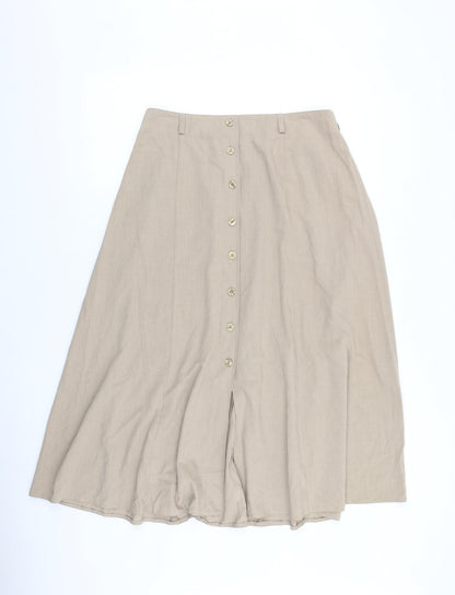 Berkertex Womens Beige Polyester Swing Skirt Size 30 in Button