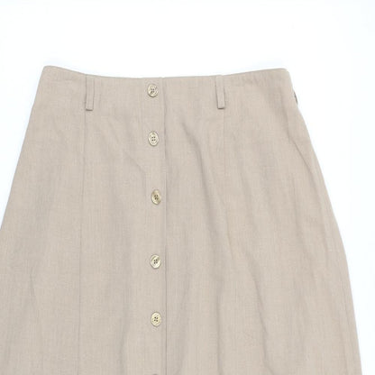 Berkertex Womens Beige Polyester Swing Skirt Size 30 in Button