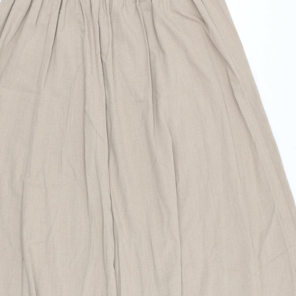 Berkertex Womens Beige Polyester Swing Skirt Size 30 in Button