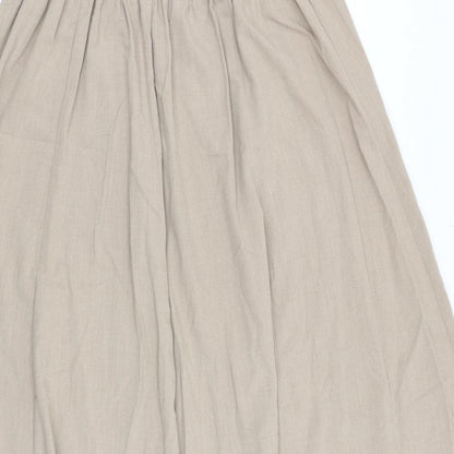 Berkertex Womens Beige Polyester Swing Skirt Size 30 in Button