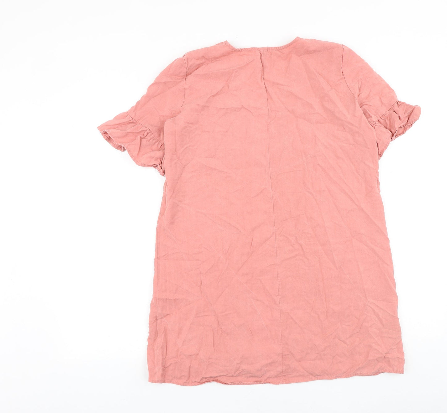 TRF Womens Pink 100% Cotton A-Line Size L V-Neck Pullover