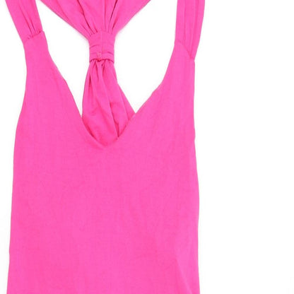 Artisan Womens Pink 100% Cotton A-Line Size L V-Neck Pullover