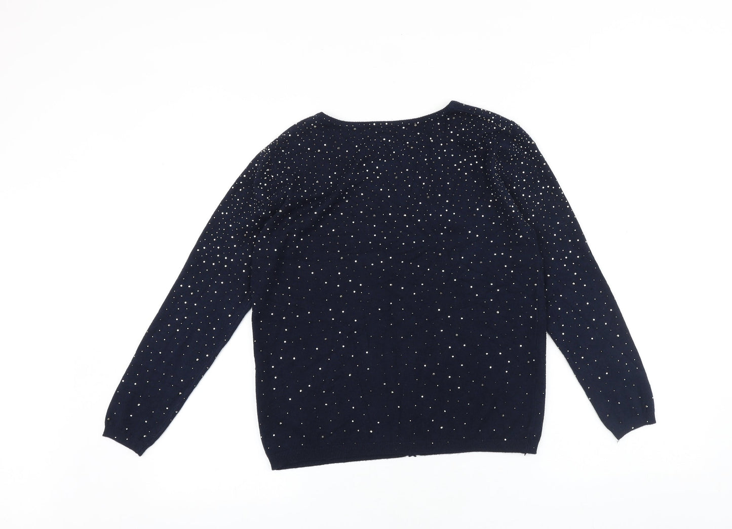 Womens UK Size XS Preworn Blue Cardigan Jumper