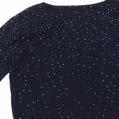 Womens UK Size XS Preworn Blue Cardigan Jumper